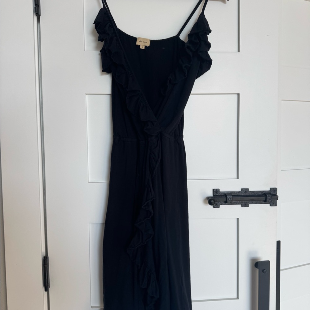 Ella Moss Black Strapless Ruffle Dress